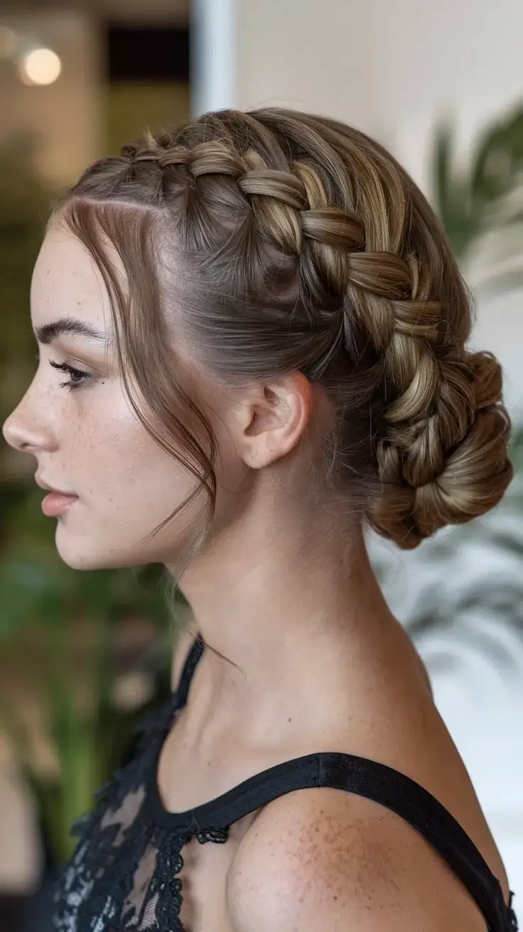 easy and cute july hairstyles for 2025 Wrapped Milkmaid Braided Bun