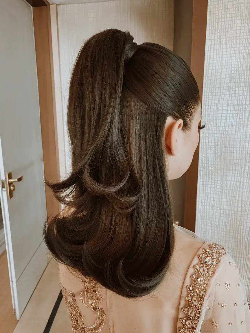 easy and cute july hairstyles for 2025 Retro Flip High Half Ponytail