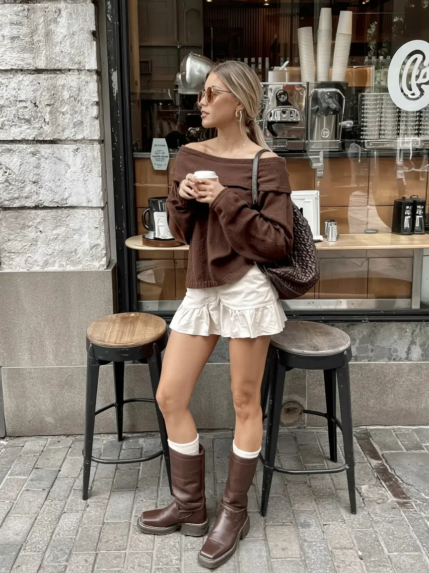 everyday fall outfits ideas 2025+Playful Layers with a Hint of Romance