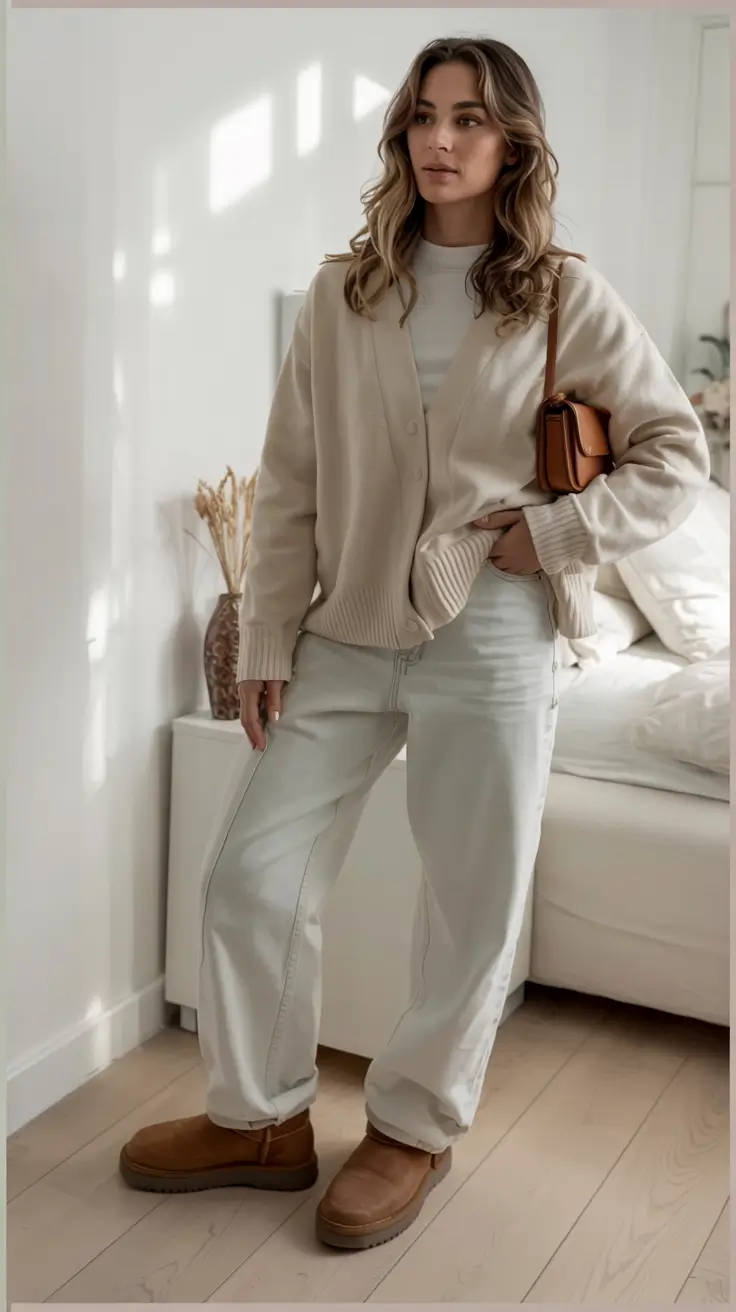 everyday fall outfits ideas 2025+Off-White Monochrome With a Utility Edge