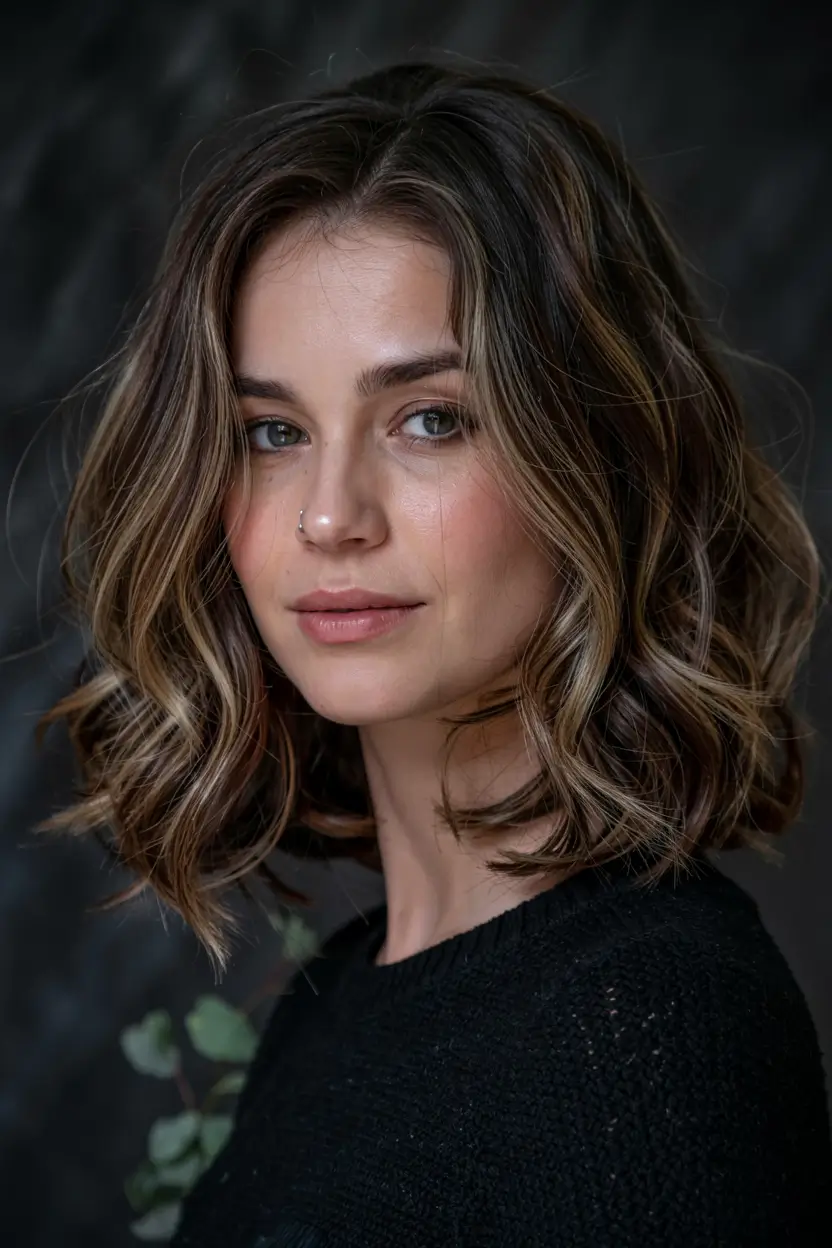 fall 2025 haircuts for women over 40+Classic Sculpted Curls with Balayage Glow