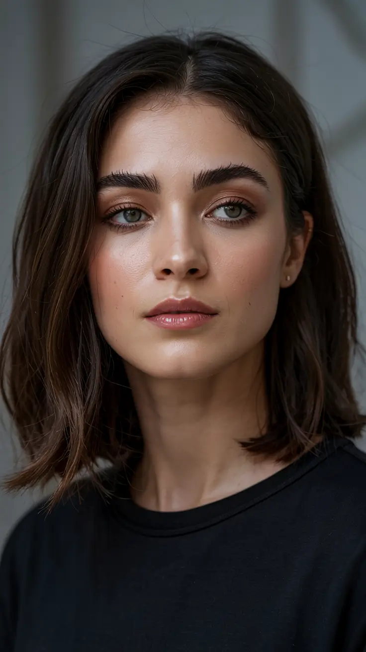 fall 2025 haircuts for women over 40+Minimalist Blunt Cut with Subtle Texture