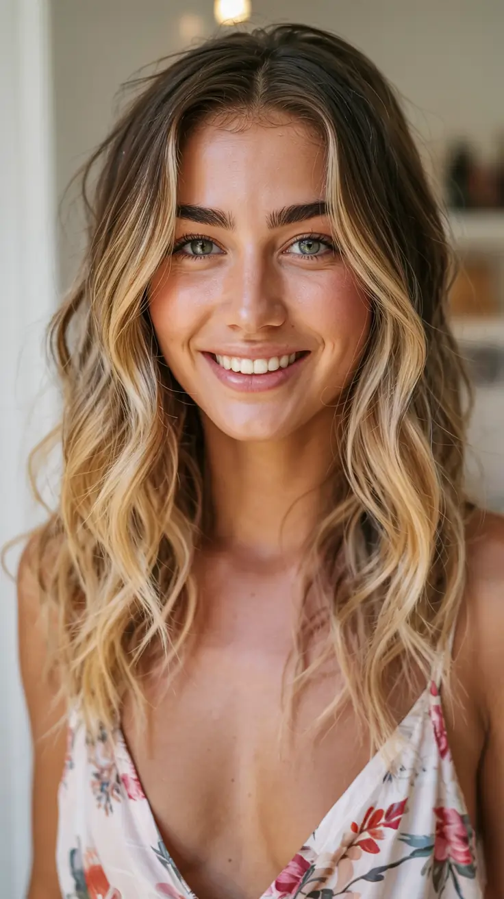 fall 2025 haircuts for women over 40+Honey Blonde Soft Waves with Root Depth