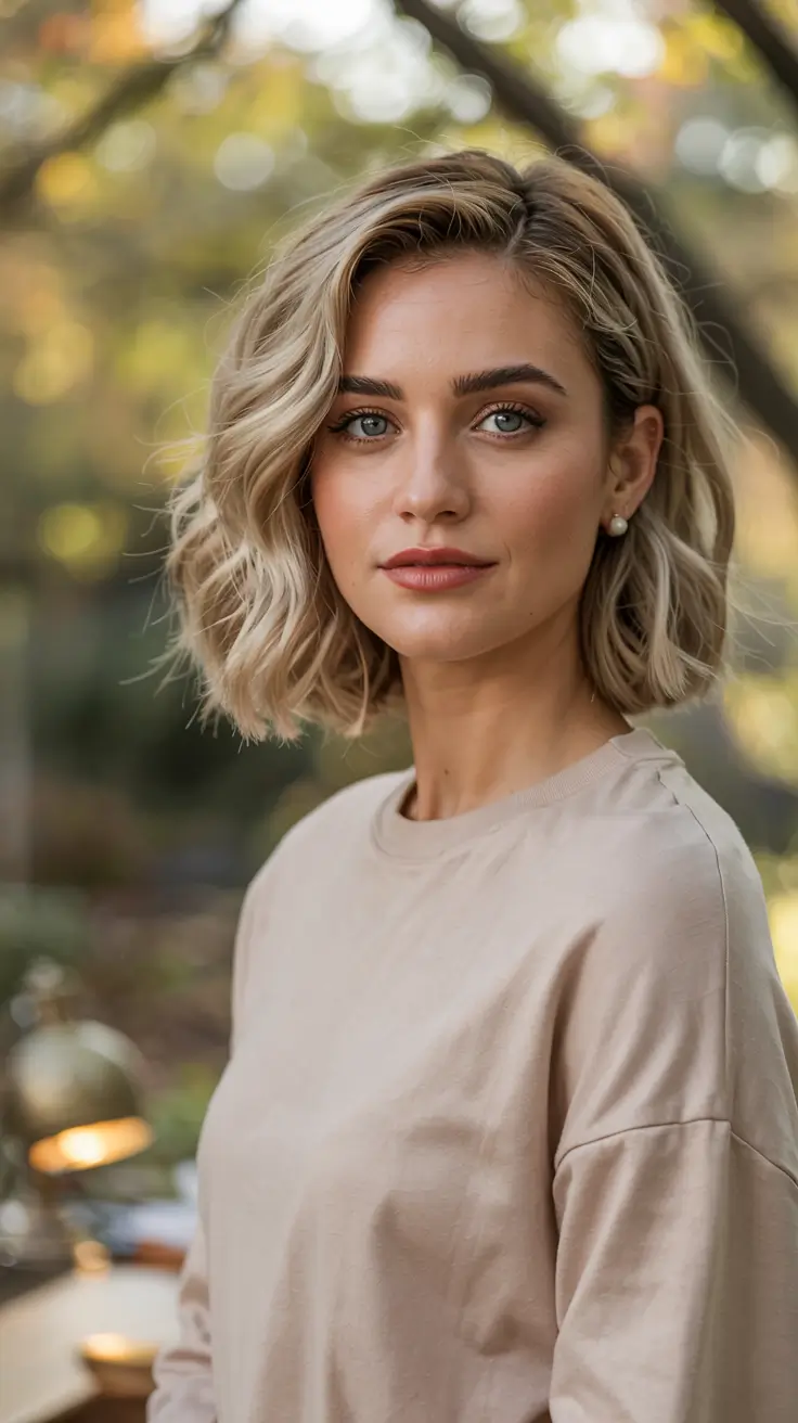 fall 2025 haircuts for women over 40 Tousled Bob with Root Depth