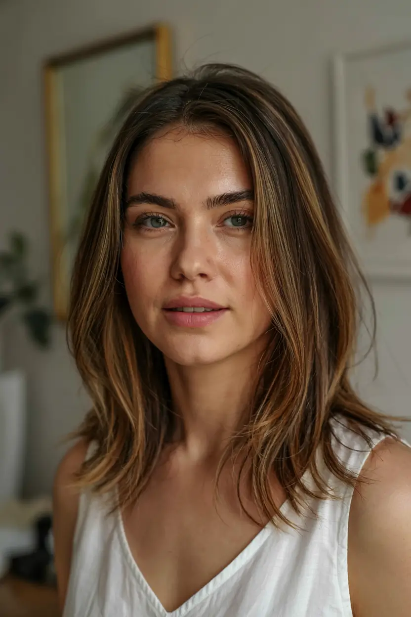 fall 2025 haircuts for women over 40+Effortless Layers with Subtle Face Framing