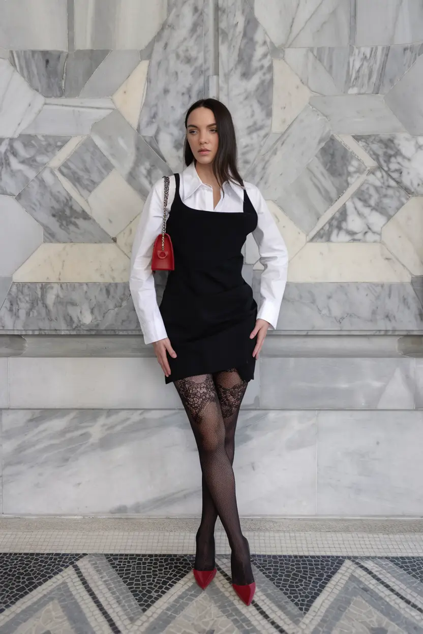 fall birthday outfit ideas 2025 Monochrome Chic with Lace and Structure