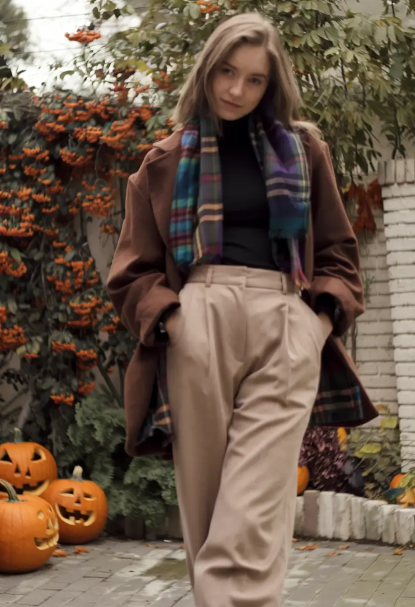 fall birthday outfit ideas 2025 Plaid and Pumpkin Vibes