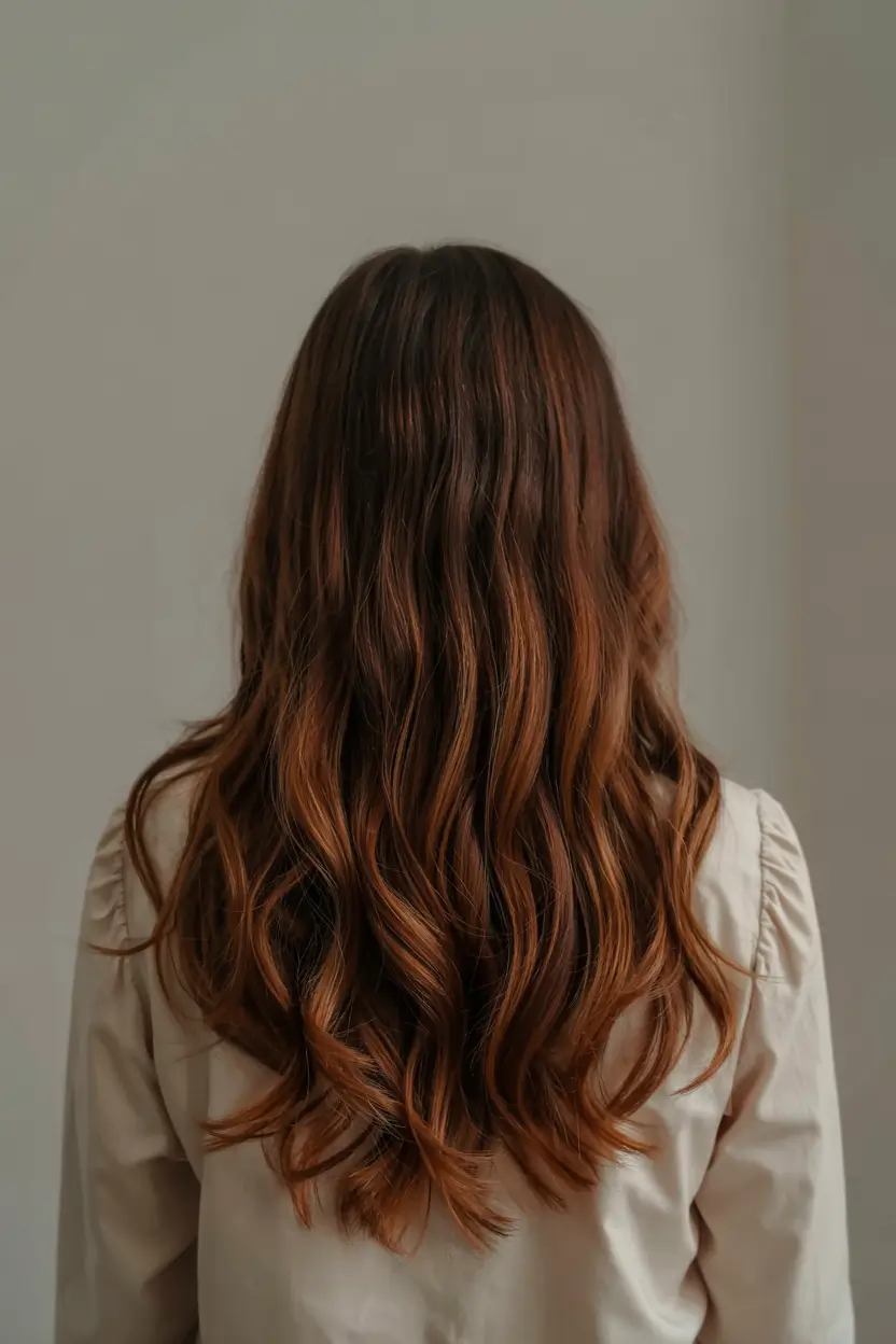 fall brown hair color ideas 2025 Warm Cinnamon Ribbon Ends