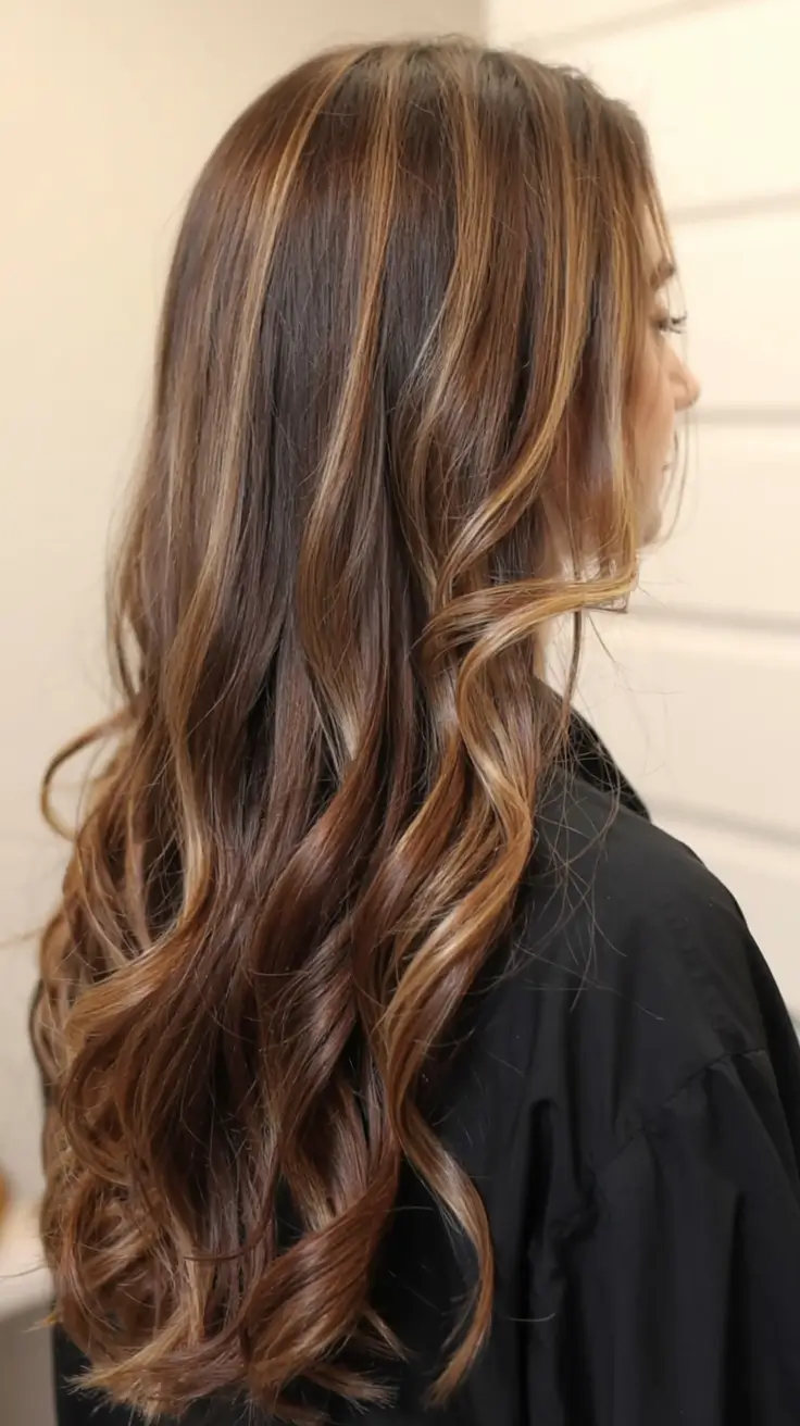 fall brown hair color ideas 2025 Hazel & Honey Gloss Waves