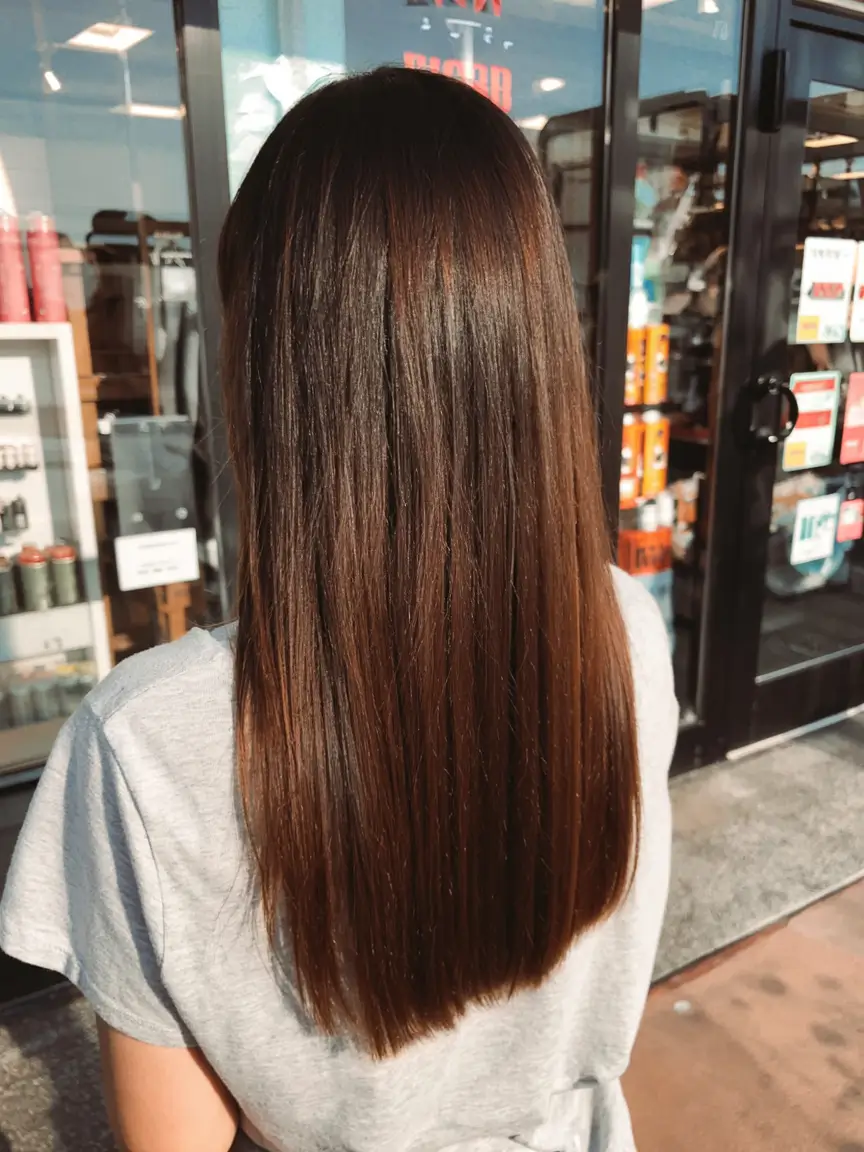 fall brown hair color ideas 2025 Silky Walnut Straight