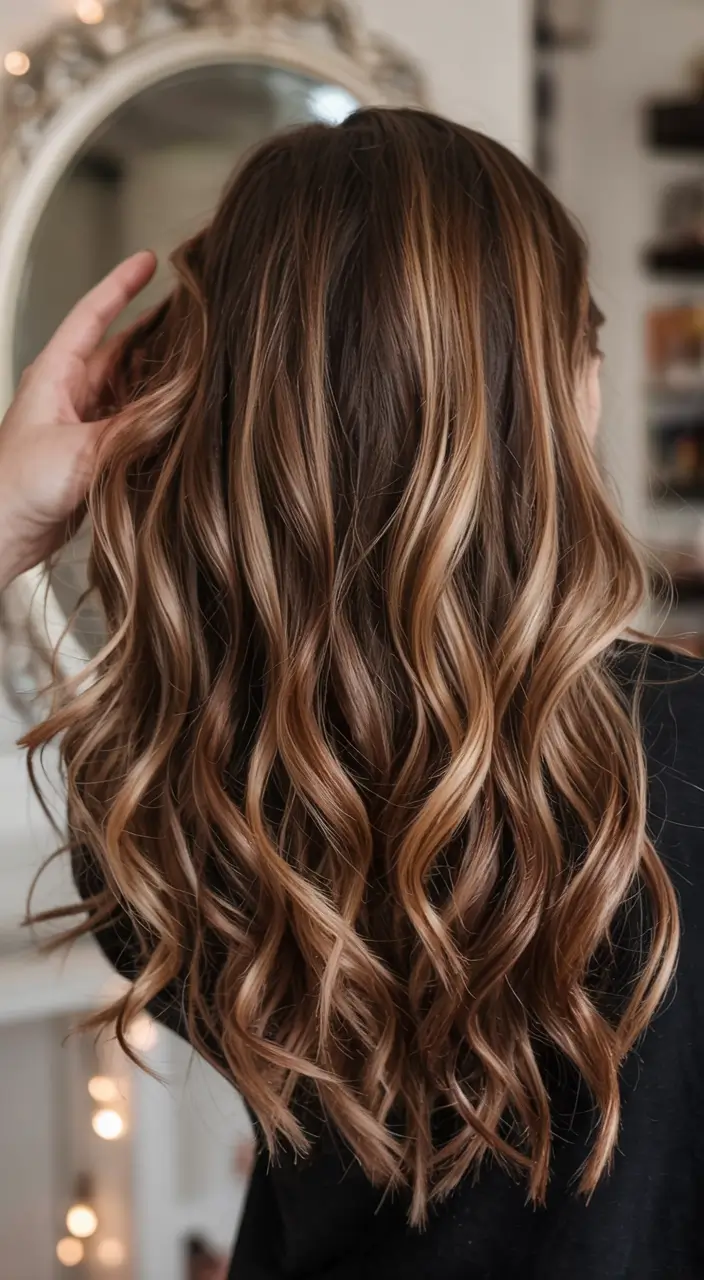 fall brunette hair color ideas 2025 Buttery Light Brunette Ribbon Balayage