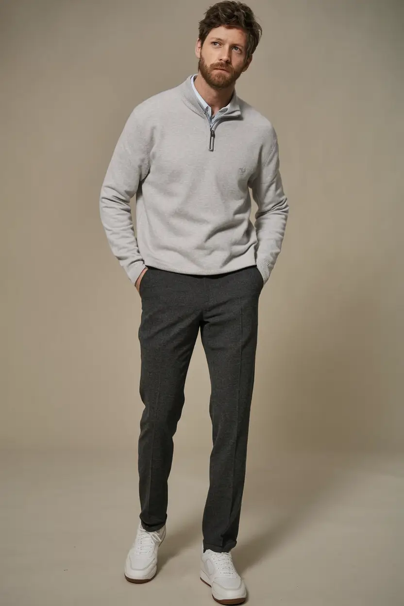 fall business casual outfits for men 2025+Sporty Layering With a Business Twist