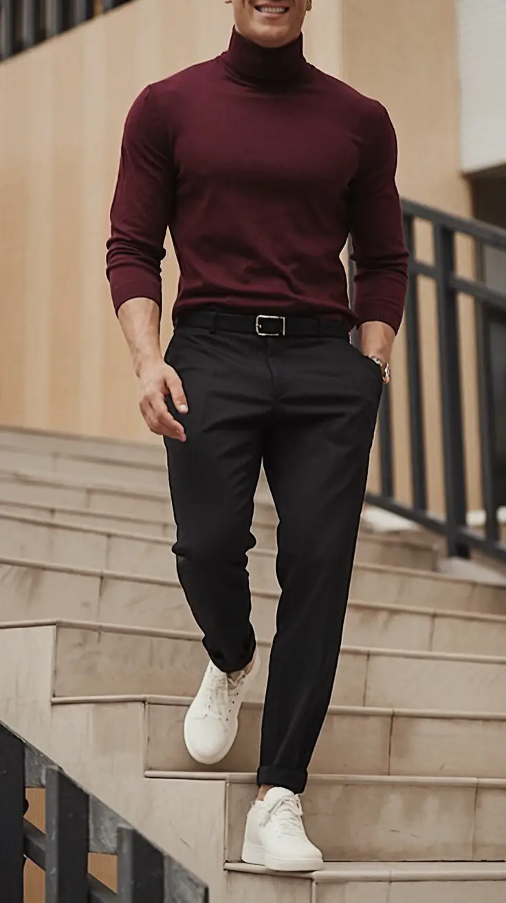 fall business casual outfits for men 2025+Bold Color With Effortless Form