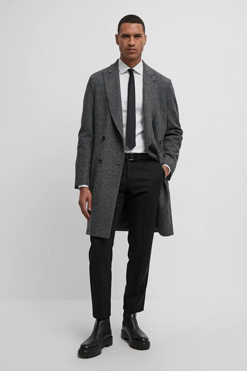 fall business casual outfits for men 2025 Refined Texture Meets Confident Structure