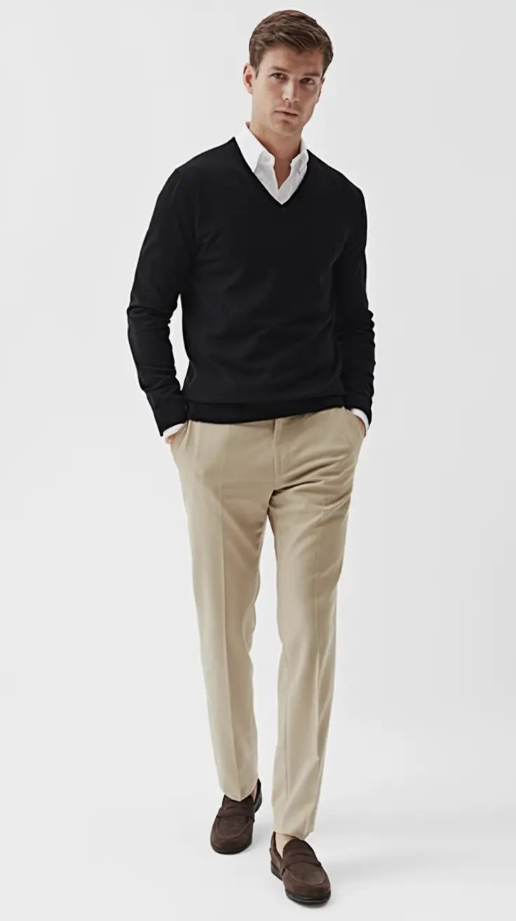 fall business casual outfits for men 2025 Minimalism with a Touch of Warmth