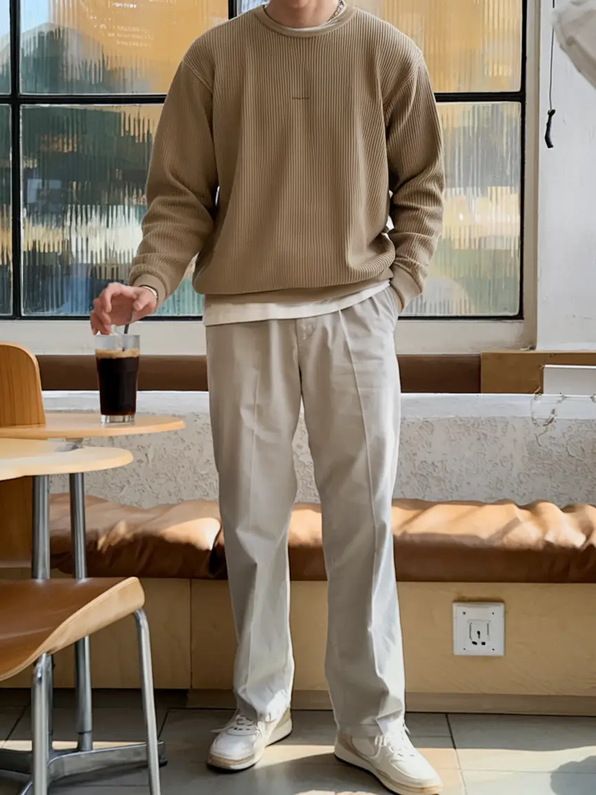 fall business casual outfits for men 2025 Everyday Cool in Monochrome Neutrals