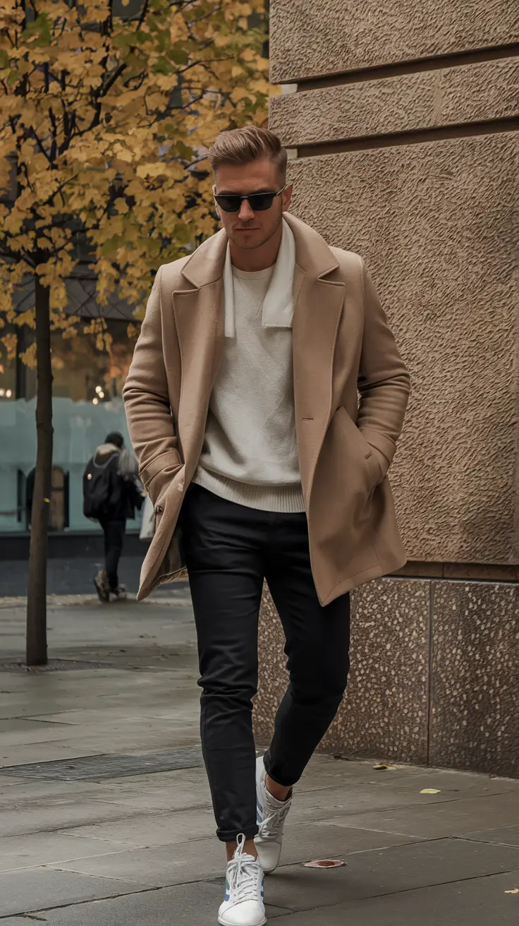 fall business casual outfits for men 2025+Warm Neutrals With a Luxe Street Touch