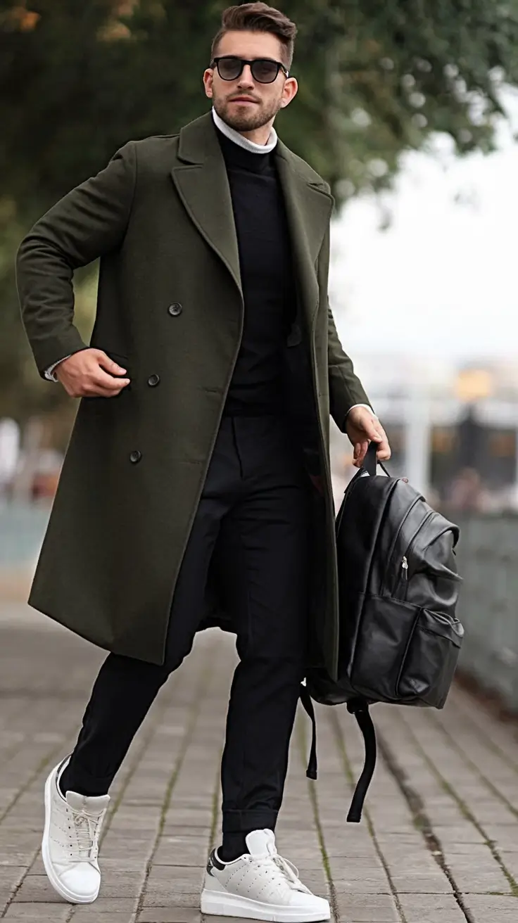 fall business casual outfits for men 2025+Military Green Meets Office Sleek