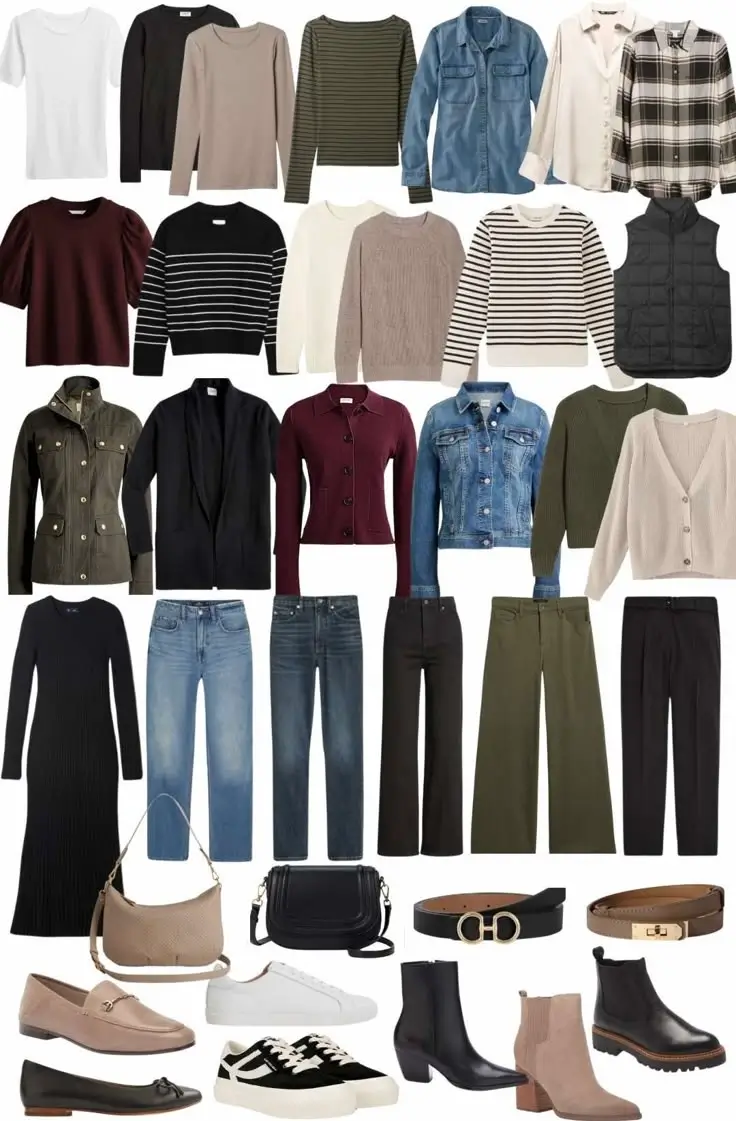 fall capsule wardrobe ideas 2025 Rich Tones, Structure, and Fall Romance