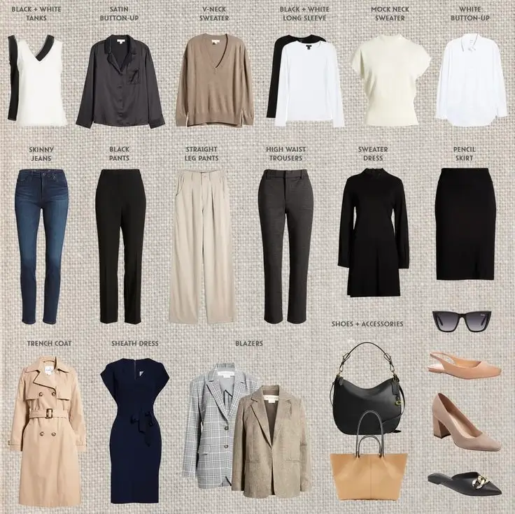 fall capsule wardrobe ideas 2025 Monochrome Power with a Tailored Twist