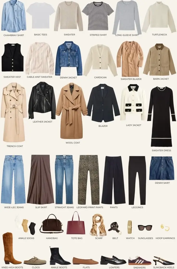 fall capsule wardrobe ideas 2025 Structured Cool Meets Easy, Everyday Glam