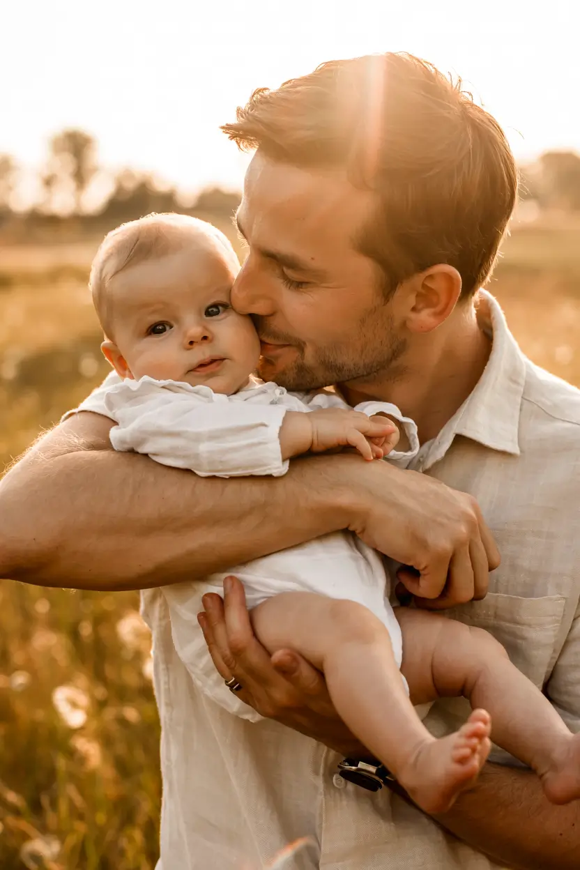 fall family photo outfits ideas 2025 Soft White Linen & Baby Snuggles