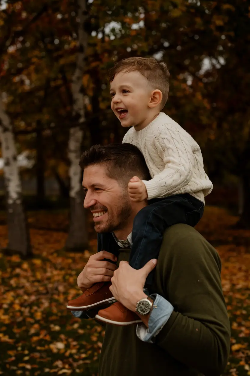 fall family pictures outfits ideas 2025-Cable-Knit & Forest Green Father-Son Duo