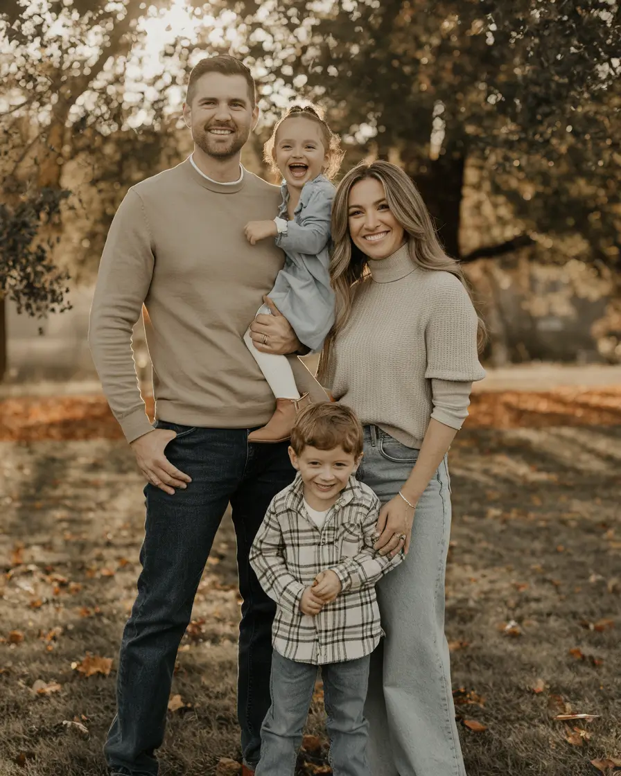 fall family pictures outfits ideas 2025-Casual Luxe in Knitwear and Denim