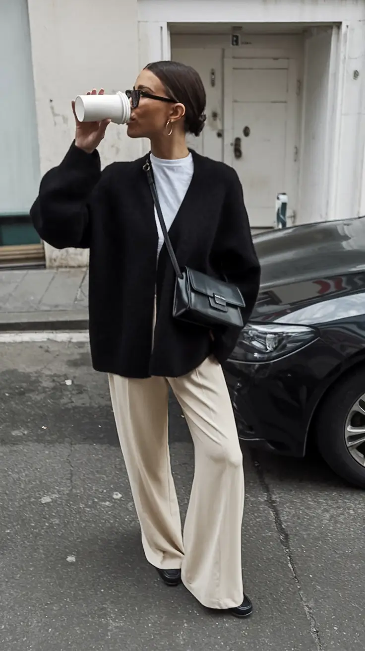 fall fashion inspo for women 2025 The Luxe Minimalist: Black & Cream Reimagined