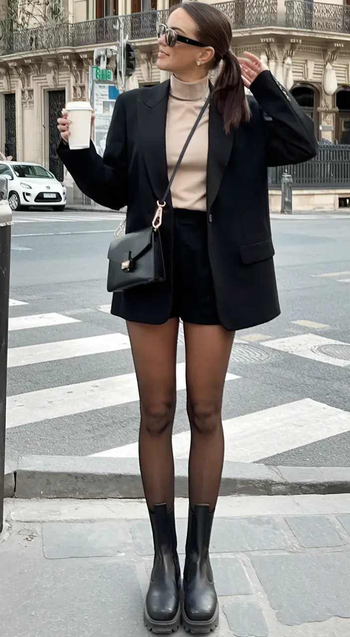 fall fashion inspo for women 2025 Blazer & Boots: Parisian Sass in Chill Weather