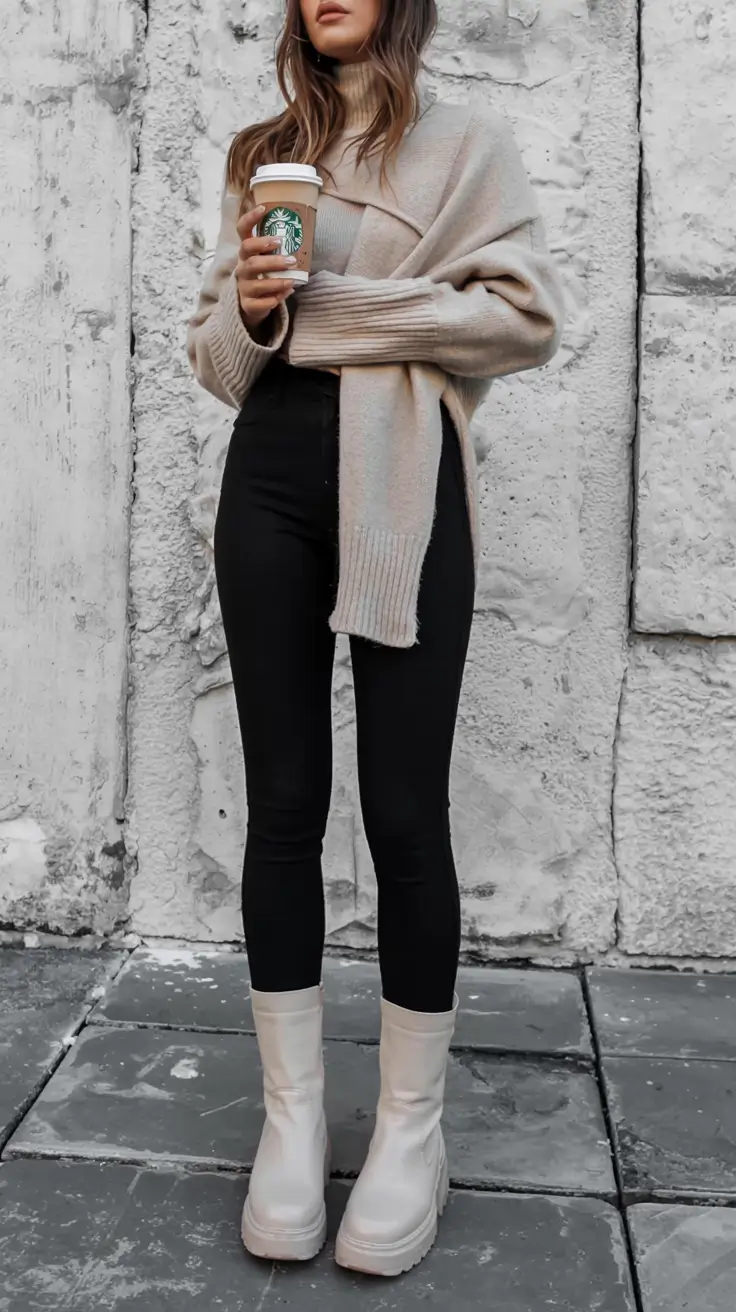 fall fashion outfits ideas 2025+Soft Layers & Coffee Dates