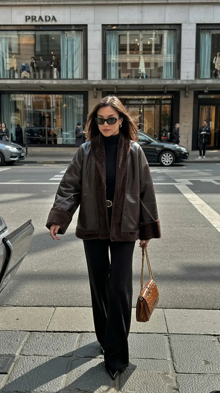 fall fashion outfits ideas 2025+Power Luxe in Espresso Tones