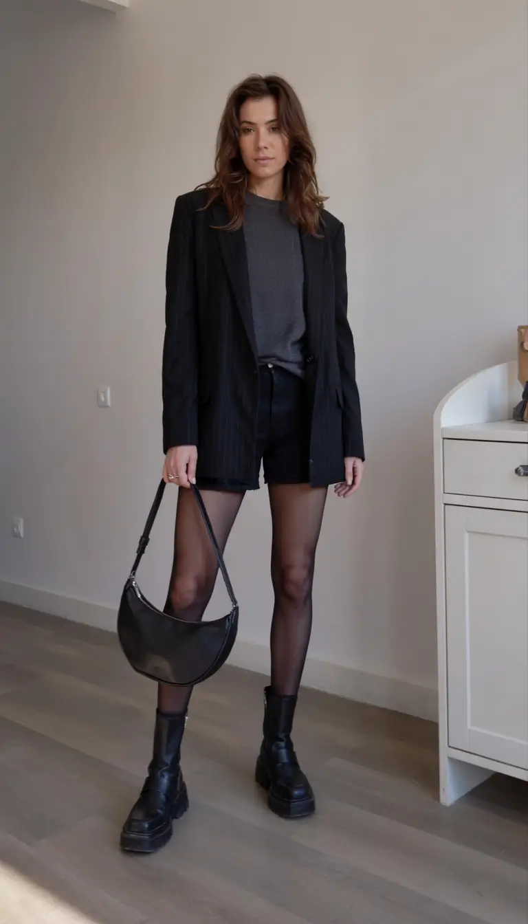 fall fashion trends for women 2025 Sharp Monochrome with a Hint of Grunge