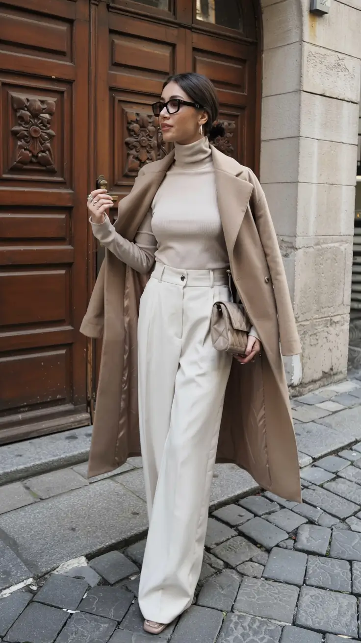 fall fashion trends for women 2025 Muted Luxe in Monochrome Taupe