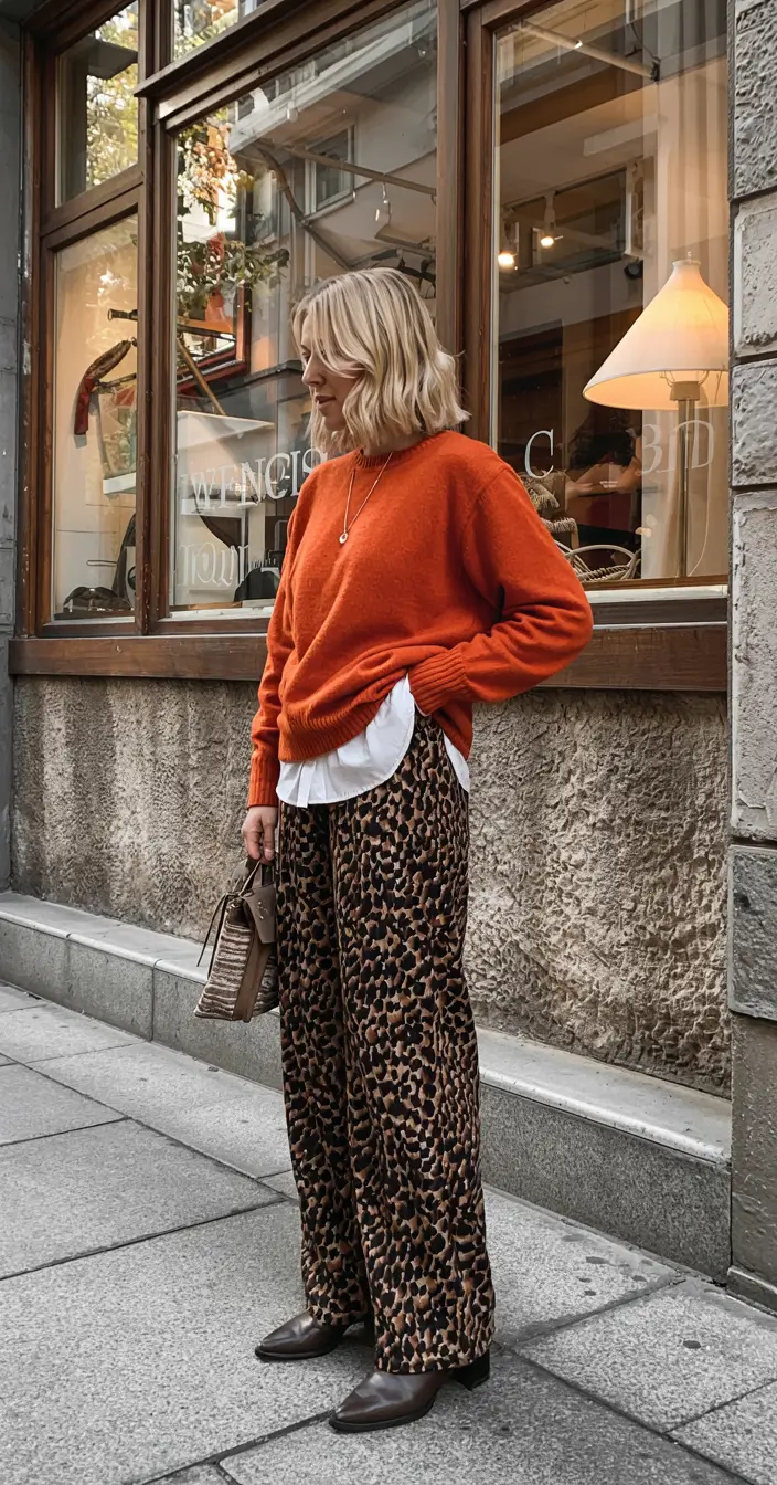 fall fashion trends for women 2025 Wild Prints and Warm Rust