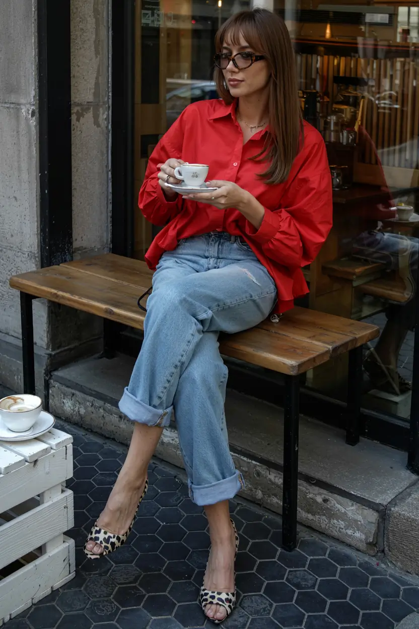 fall fashion trends for women 2025 Coffee Date in Power Red