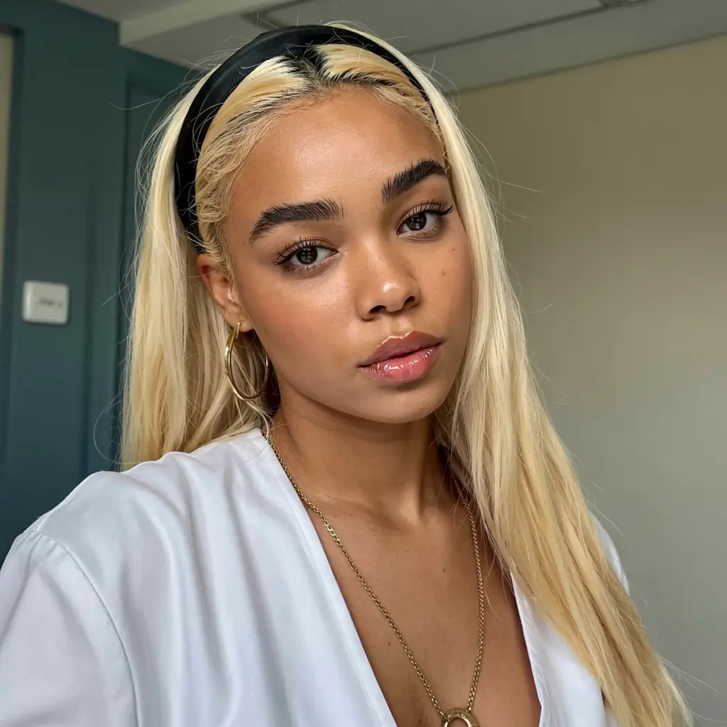 fall hair color for black women ideas 2025 Buttery Blonde with a Headband Twist