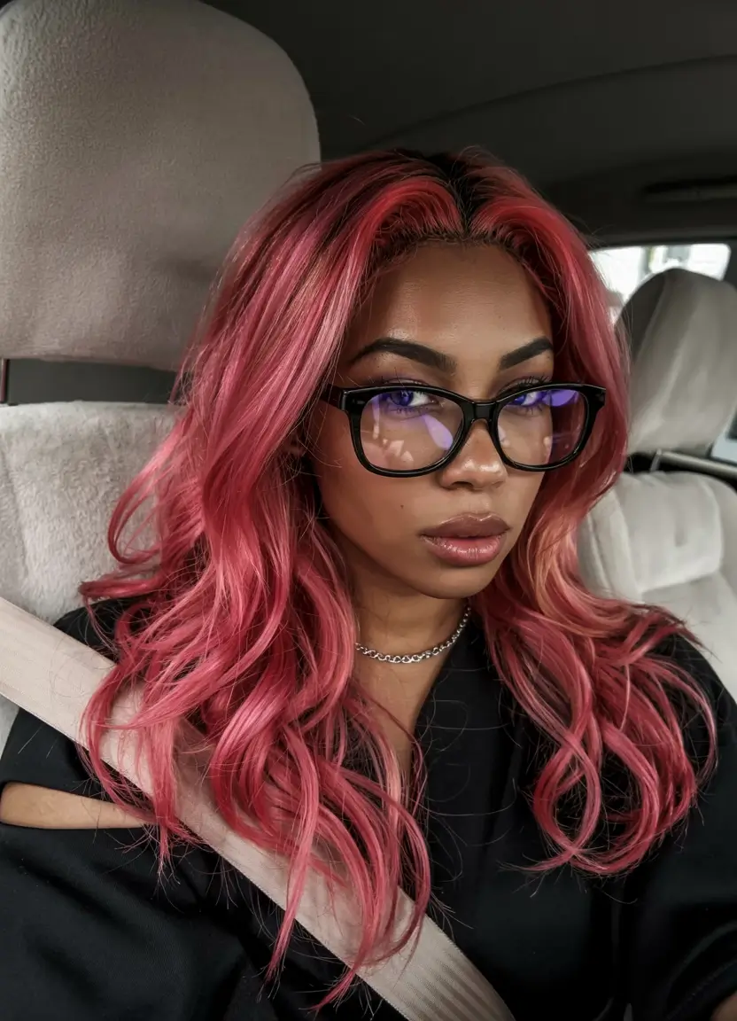 fall hair color for black women ideas 2025 Rosewood Pink for the Fearless Bloom