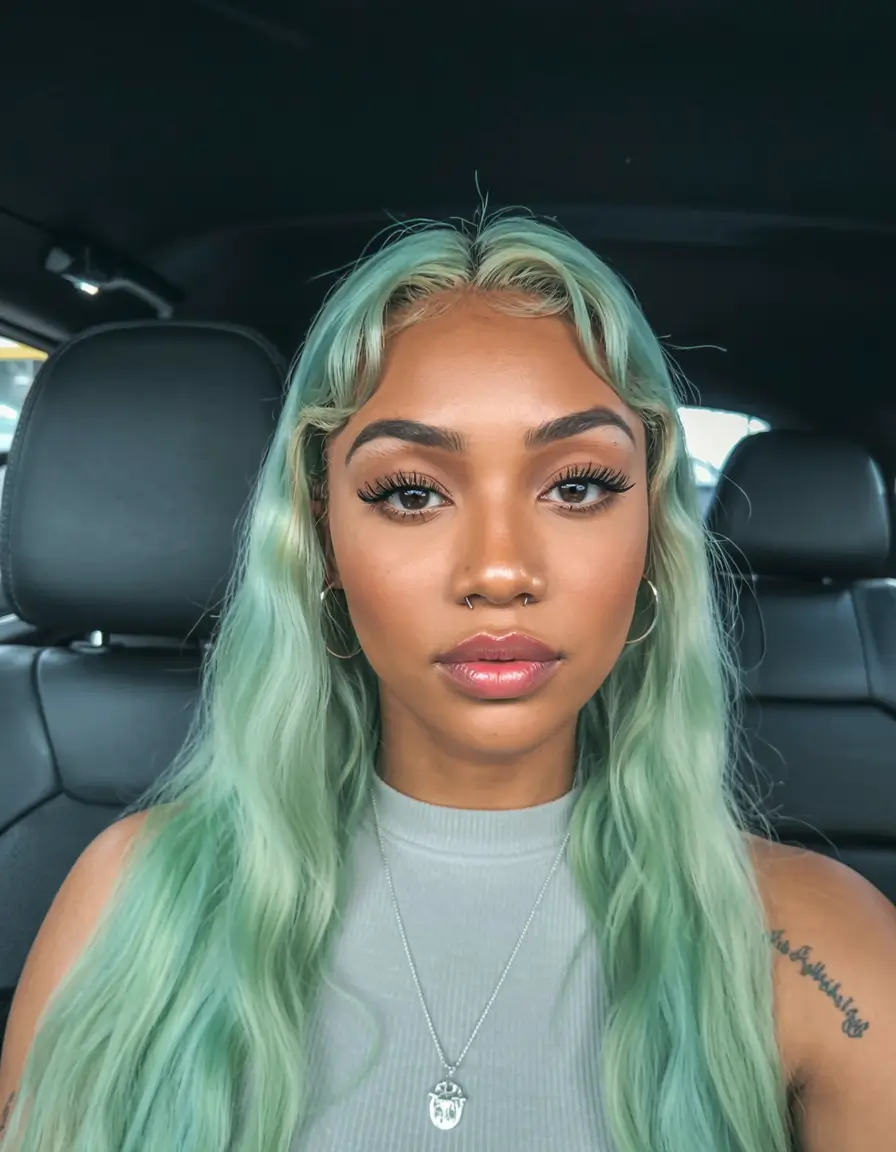 fall hair color for black women ideas 2025 Mint Sorbet for the Dreamers