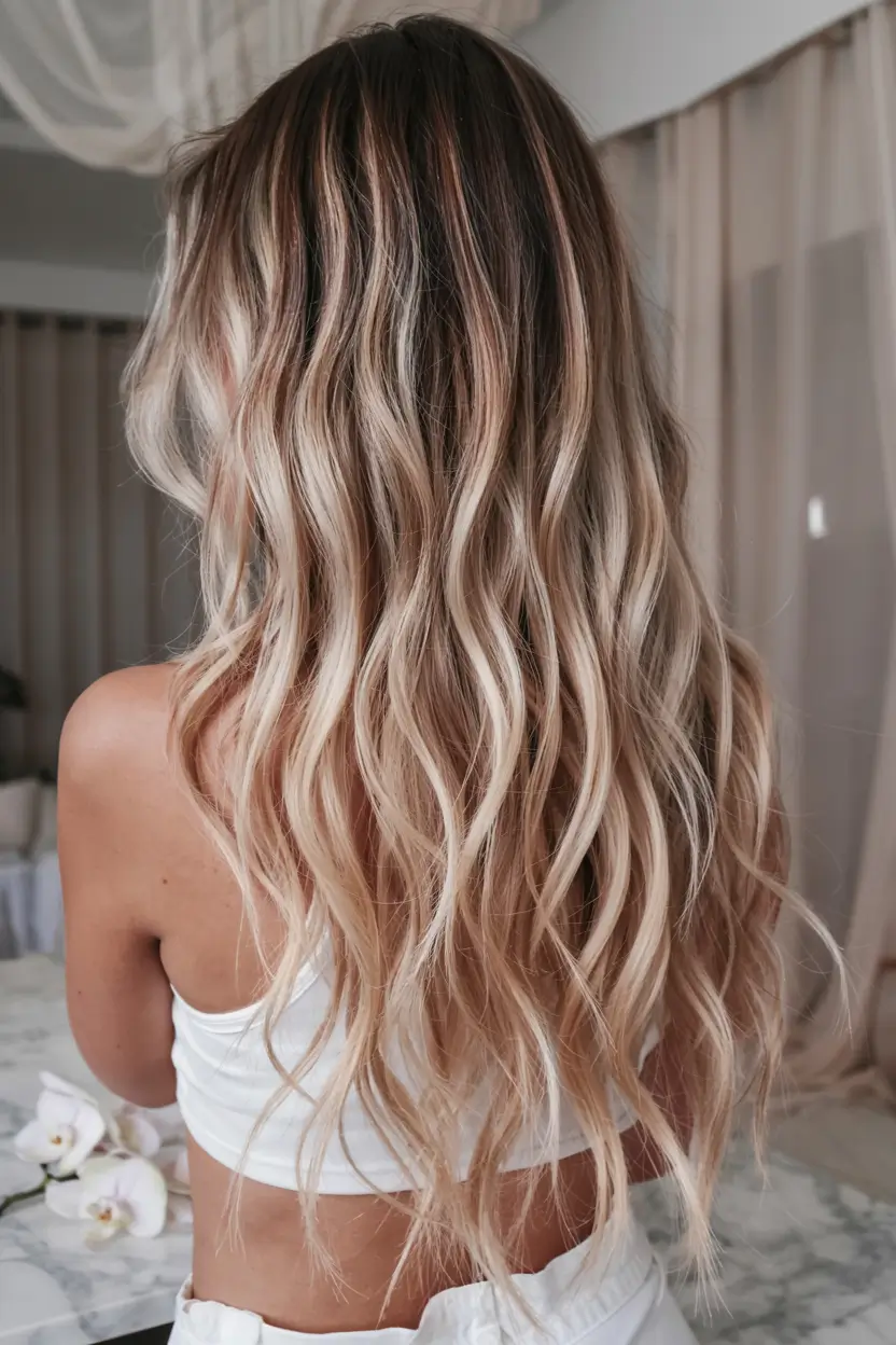 fall hair color for blondes ideas 2025+Rosewood Blonde with Soft Ombre Fade