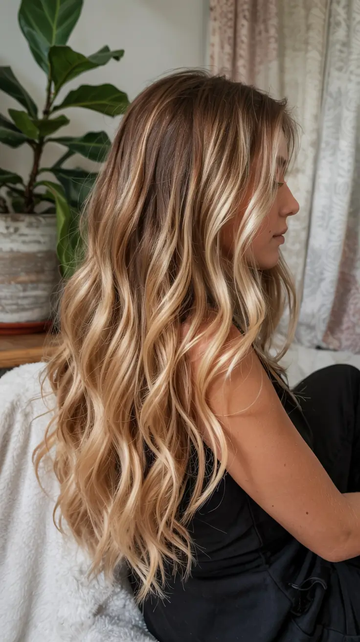 fall hair color for blondes ideas 2025+Amber Cream Blonde with Golden Depth