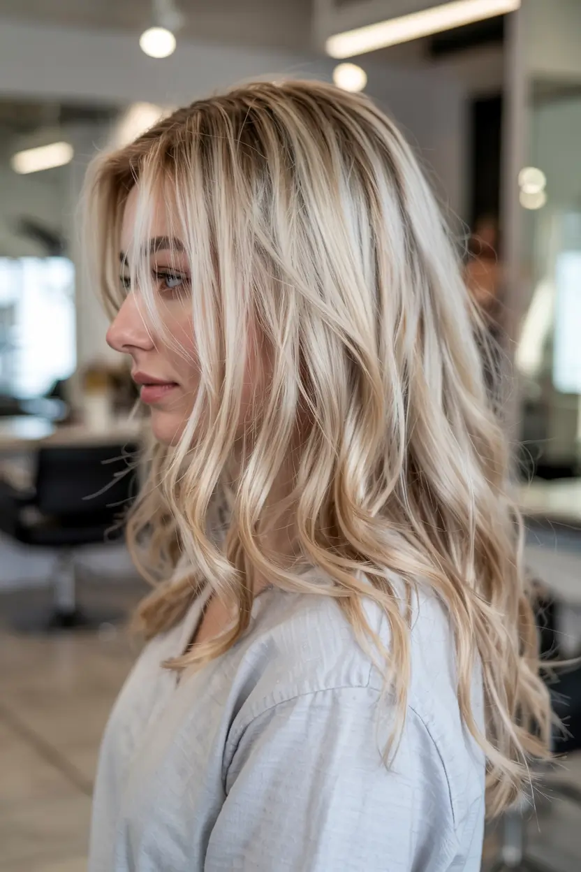 fall hair color for blondes ideas 2025 Soft Butter Blonde with Wispy Face-Framing Layers