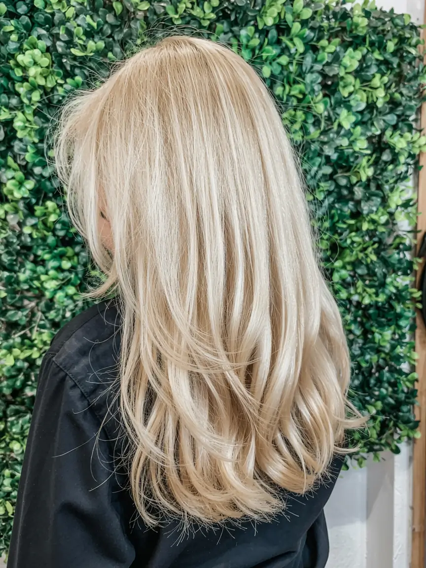 fall hair color for blondes ideas 2025+Butter Blonde Layers with a Smooth Finish