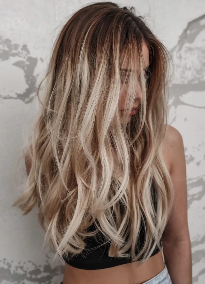 fall hair color for blondes ideas 2025 Bronze-Rooted Blonde Balayage