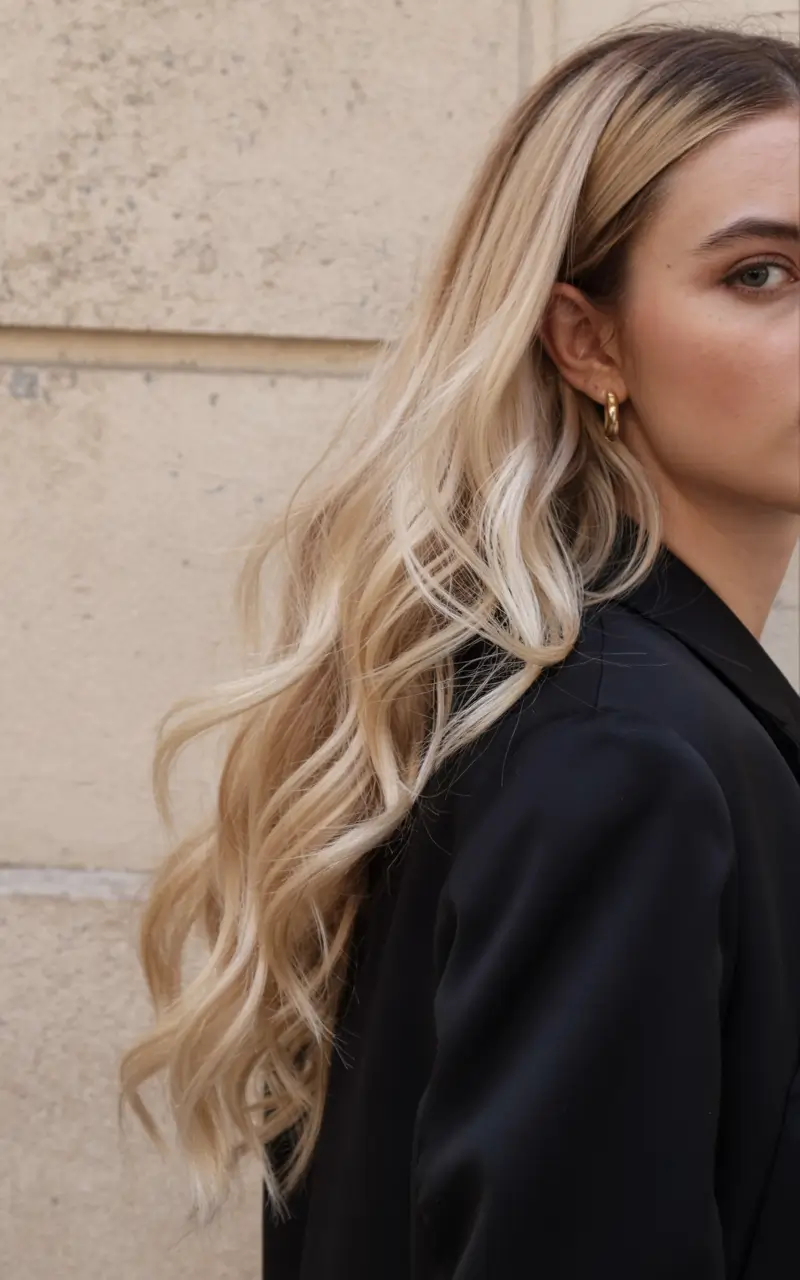 fall hair color for blondes ideas 2025+Oatmilk Blonde with Soft Balayage Ribboning