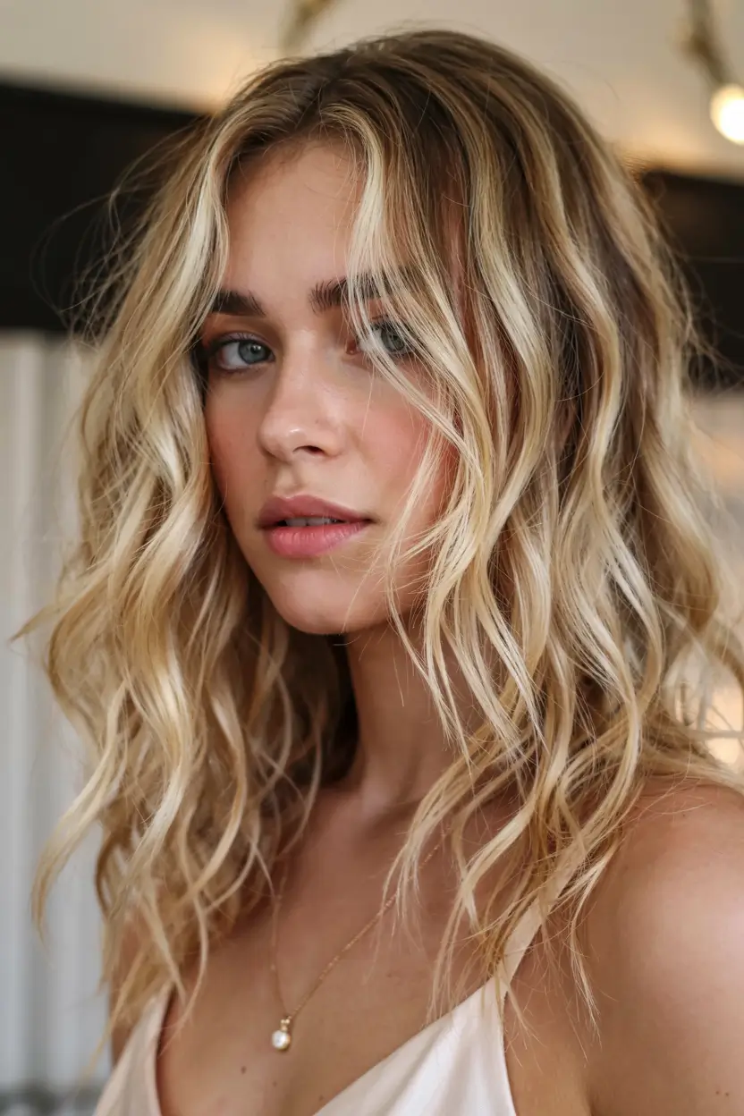 fall hair color for blondes ideas 2025+Maple-Glazed Blonde with Textured Ends
