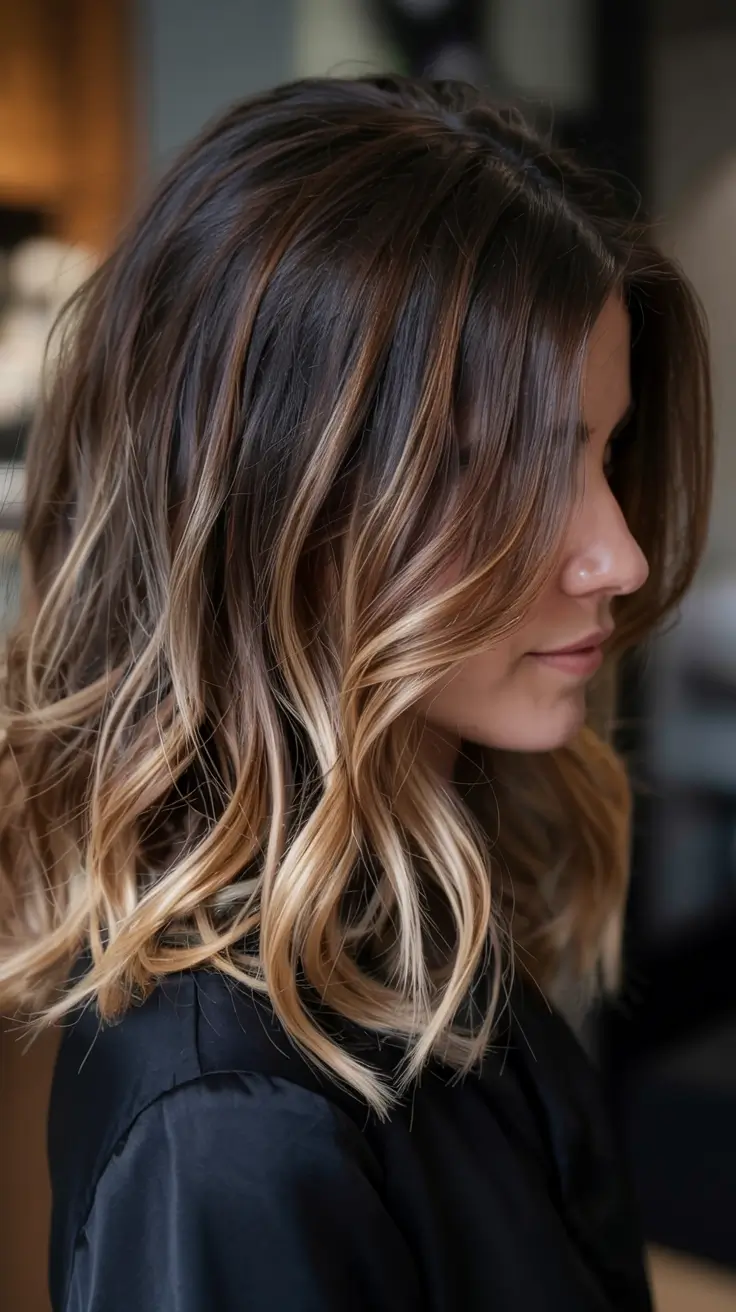 fall hair color ideas 2025 for women over 40+Butter Blonde Balayage With Grown-In Roots