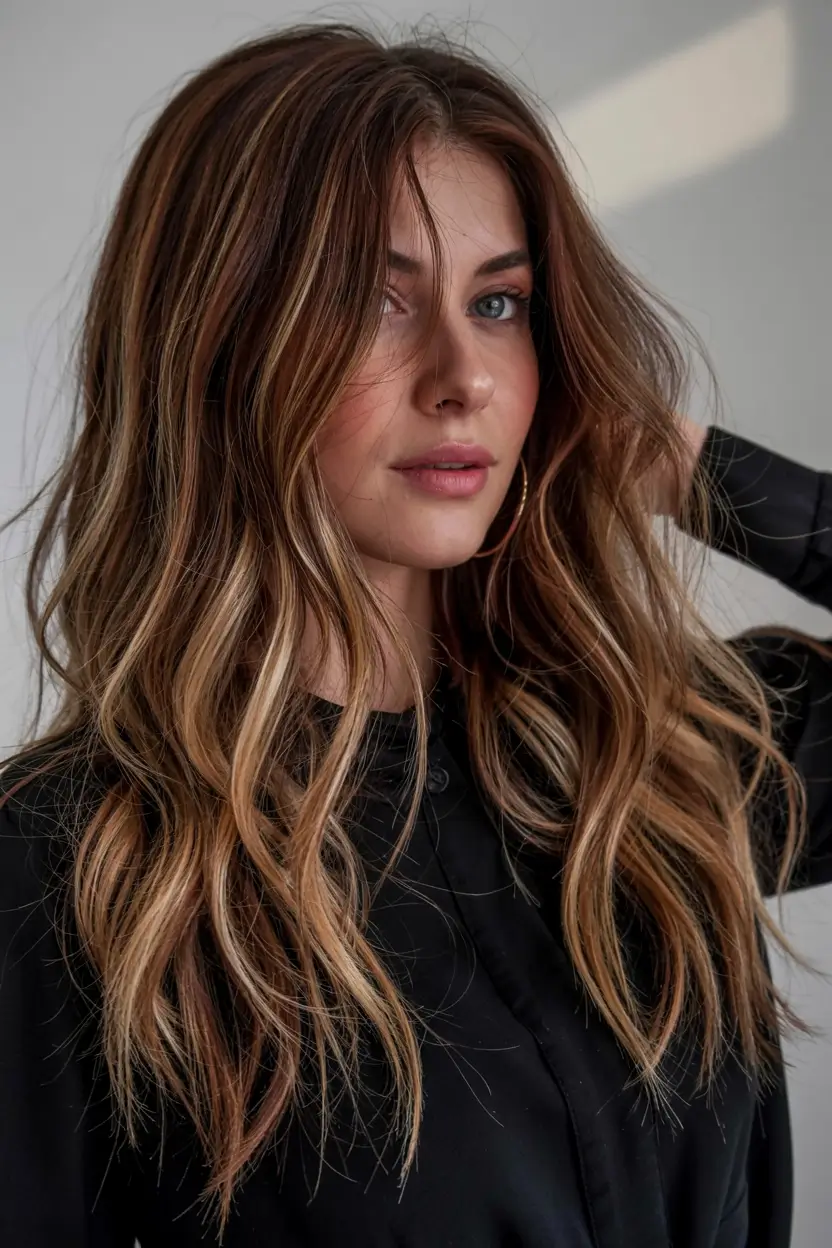 fall hair color ideas 2025 Butter Toast Balayage on Almond Roast