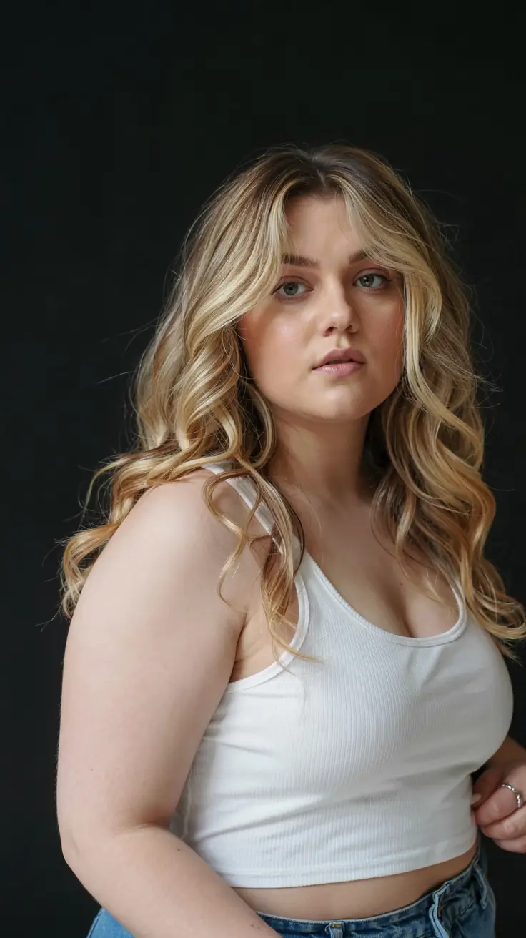 fall haircuts for chubby faces ideas 2025+Golden Spiral Waves with Butterfly Layers