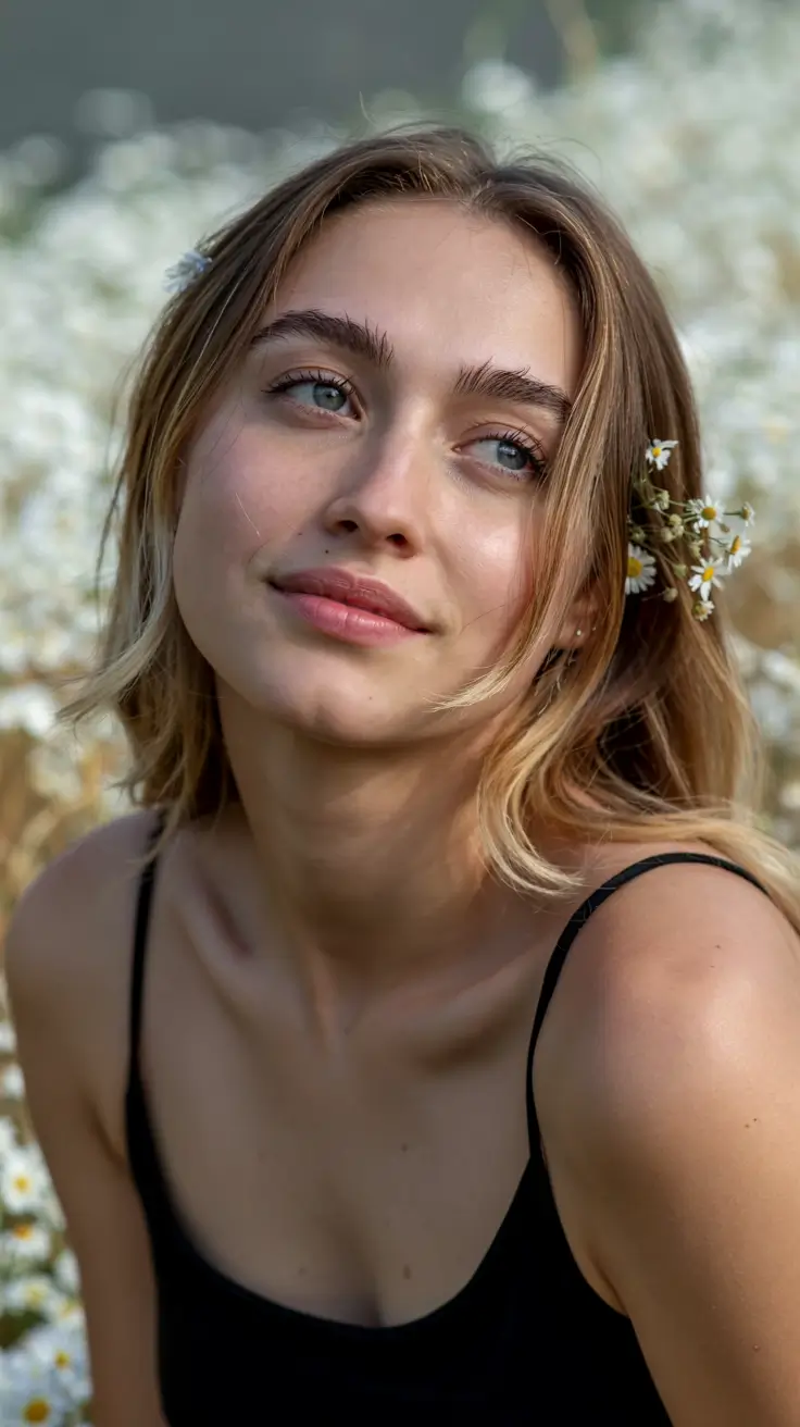 fall haircuts for chubby faces ideas 2025+Soft Balayage Waves with Middle Part